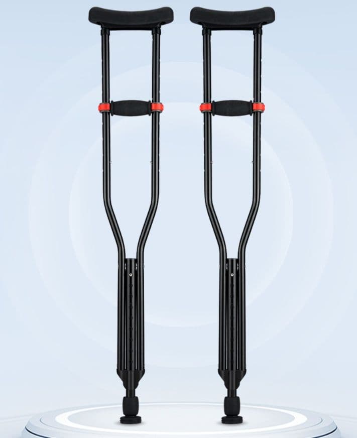 杖 松葉杖 九段階調節アルミ合金製松葉杖