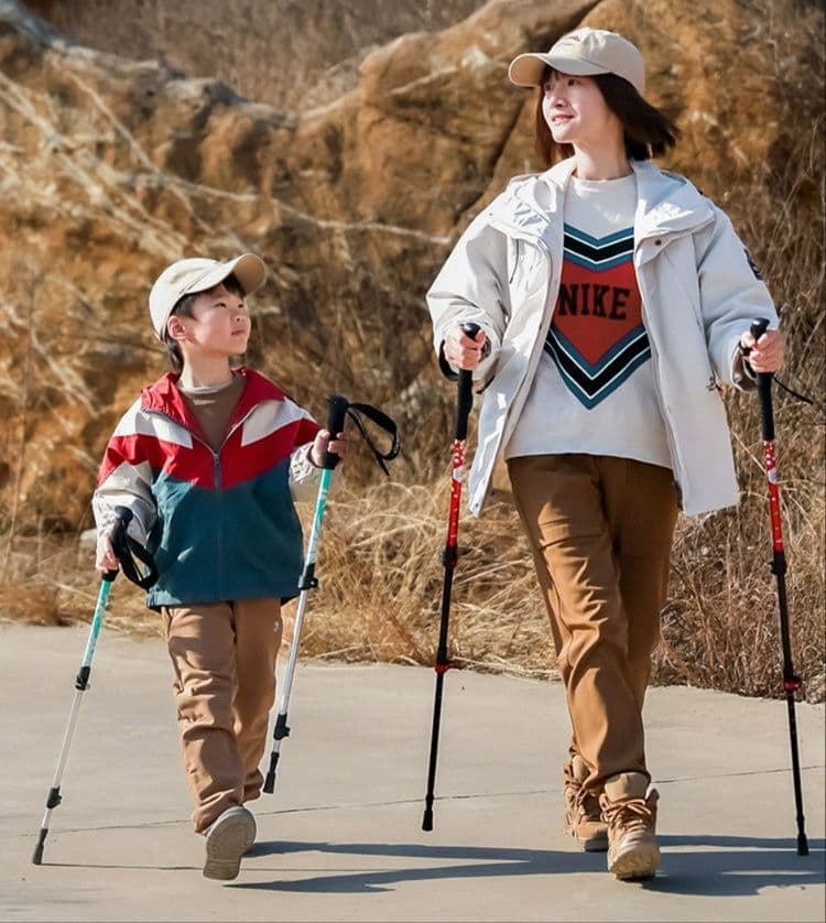 杖 登山の杖 軽量折りたたみ式トレッキング杖