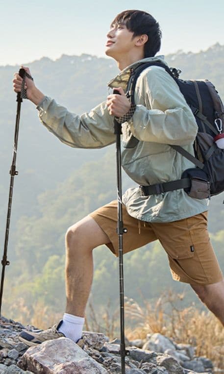 杖 登山の杖 超軽量炭素繊維折りたたみ登山杖