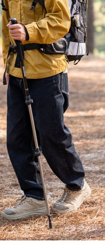 杖 登山の杖 三段伸縮 軽量アルミ登山杖