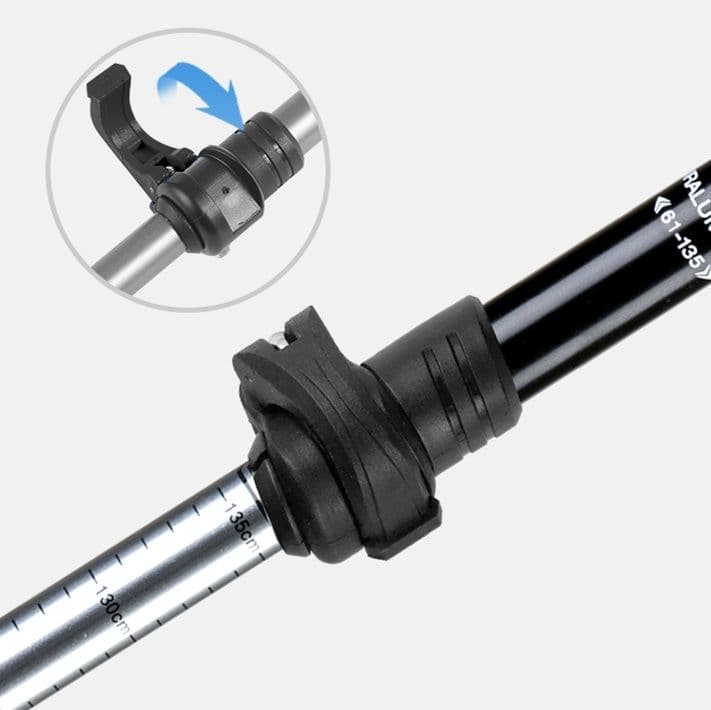 杖 登山の杖 三段伸縮 軽量アルミ登山杖