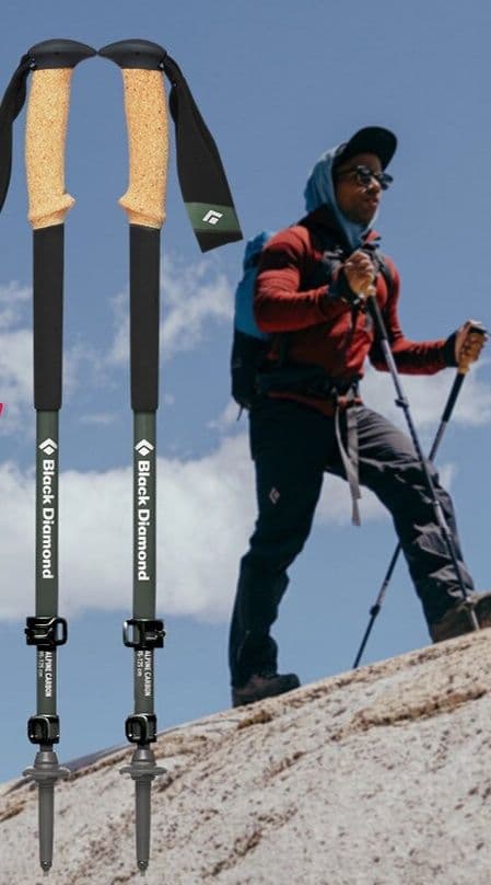 杖 登山の杖 軽量折りたたみ式登山用トレッキングポール