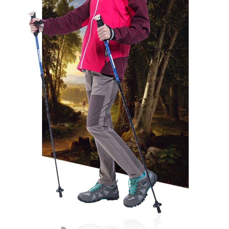 杖 登山の杖 超軽量折りたたみ式トレッキングポール