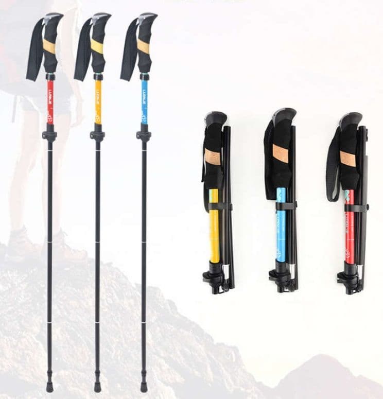 杖 登山の杖 軽量折りたたみ式登山杖