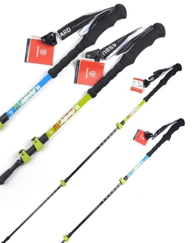 杖 登山の服 軽量伸縮アルミ製トレッキング杖