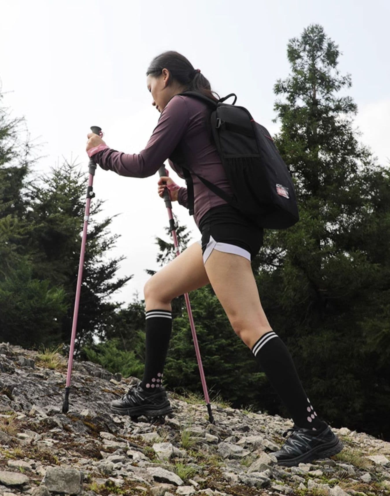 杖 登山の杖 軽量折りたたみ式登山杖
