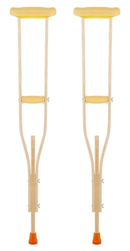 杖 松葉杖 軽量木製高さ調節可能松葉杖