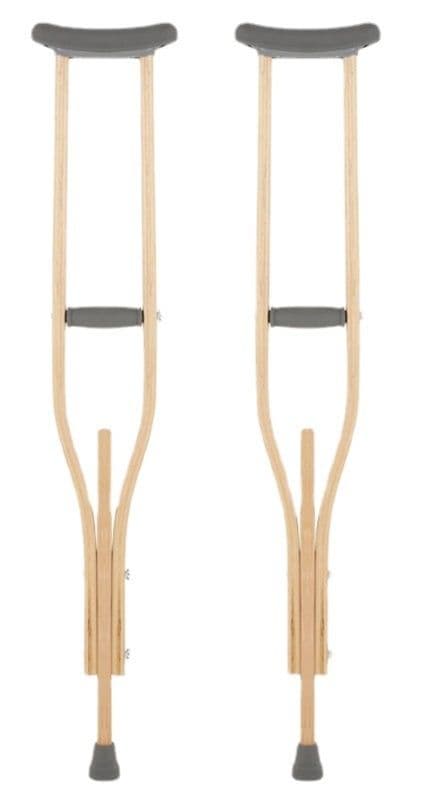 杖 松葉杖 軽量木製高さ調節可能松葉杖