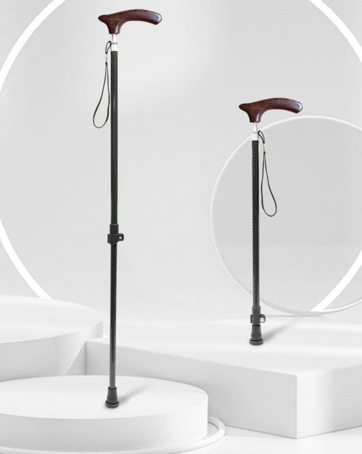 杖 ウォーキングの杖 炭素繊維製軽量折りたたみ杖