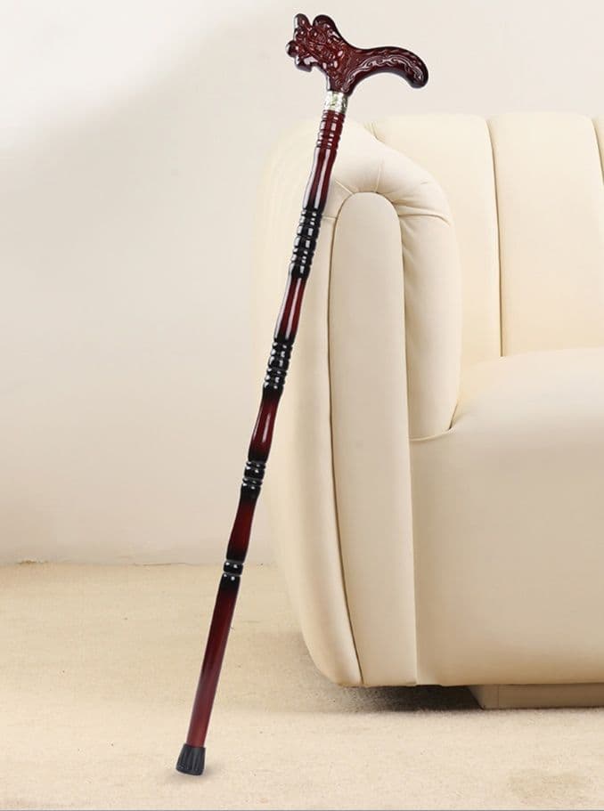 杖 ウォーキングの杖 龍頭彫刻 高級木製ステッキ