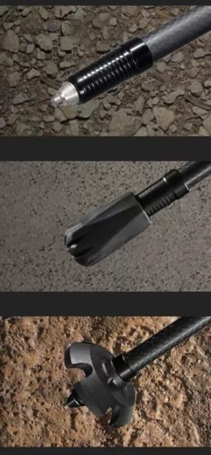 杖 登山の杖 超軽量炭素繊維製三段伸縮登山杖