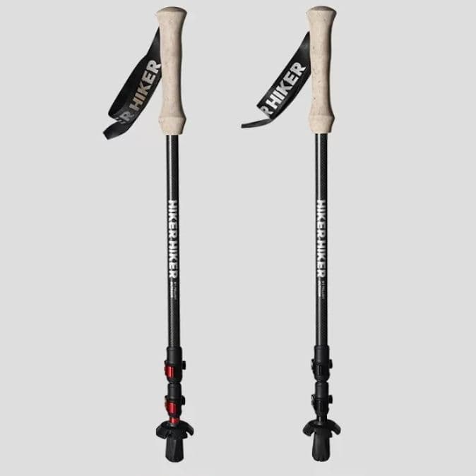 杖 登山の杖 超軽量炭素繊維製三段伸縮登山杖