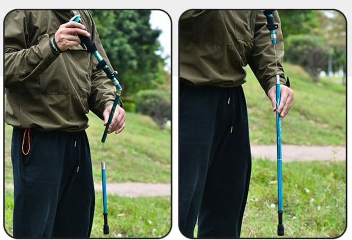 杖 登山の杖 軽量折りたたみ式トレッキングステッキ