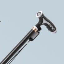 杖 ウォーキングの杖 カーボン製ライト付き四点支持杖