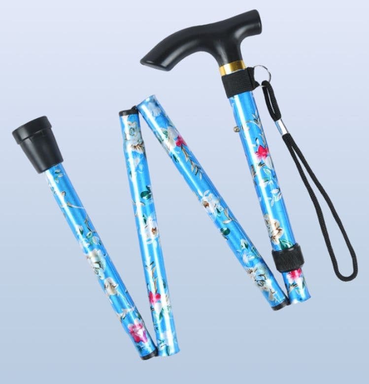 杖 ウォーキングの杖 折りたたみ式 花柄デザイン軽量杖