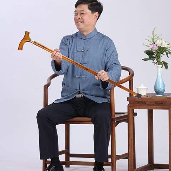 杖 ウォーキングの杖上質木製長寿杖 安心サポート