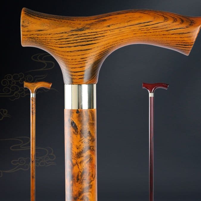 杖 ウォーキングの杖上質木製長寿杖 安心サポート