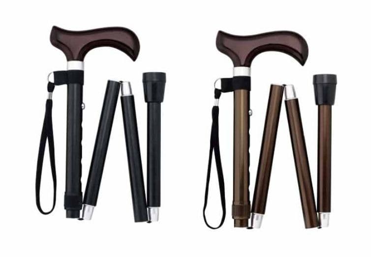 杖 ウォーキングの杖 折りたたみ式高級木製グリップ杖