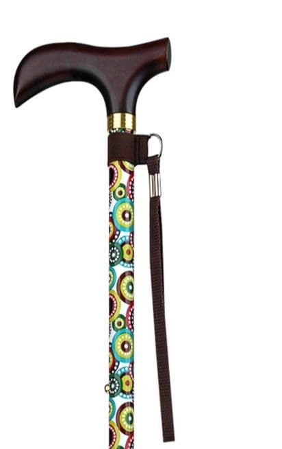 杖 ウォーキングの杖 高級木製グリップ伝統花柄