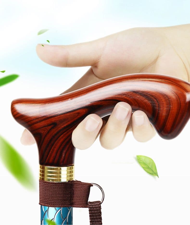 杖 ウォーキング杖 匠心彫り 高級木製調節杖