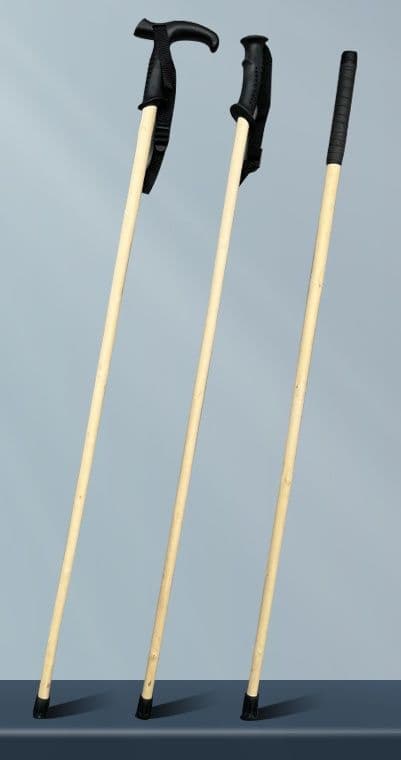 杖 登山の杖 山岳散策 耐久木製トレッキング杖