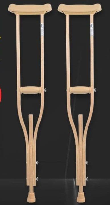 杖 松葉杖 木製軽量調節式