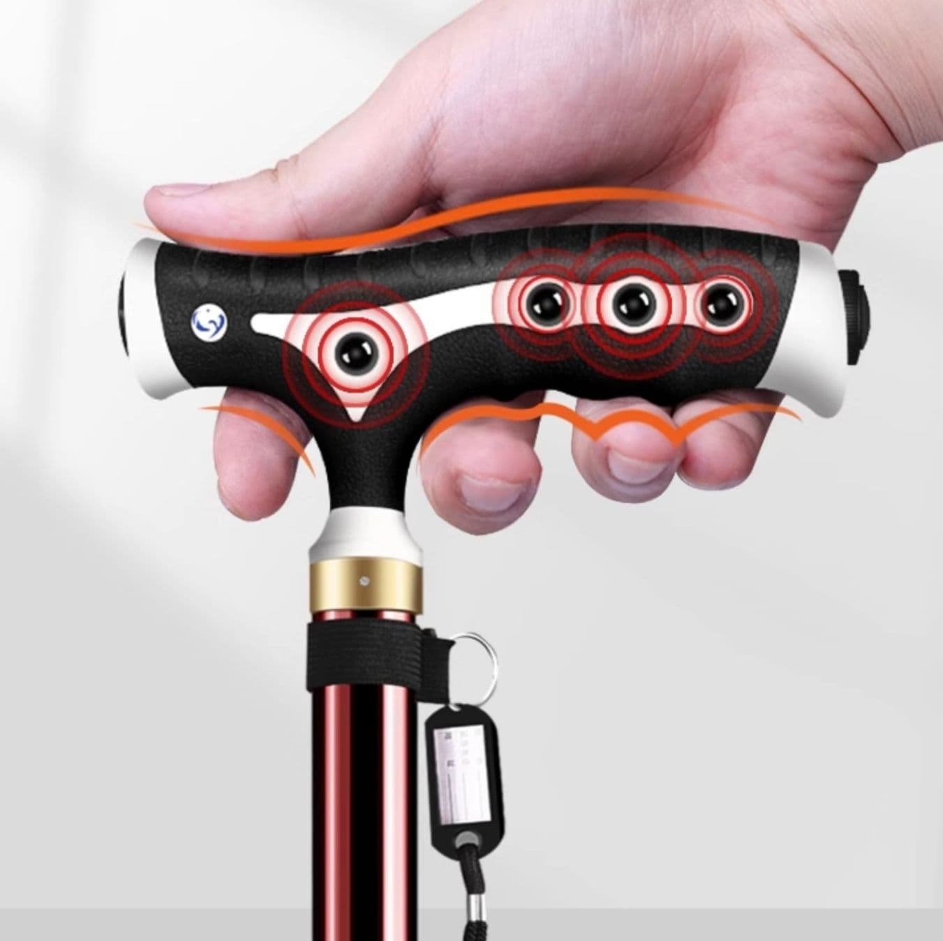 杖 夜間安心多機能ライト付き歩行杖