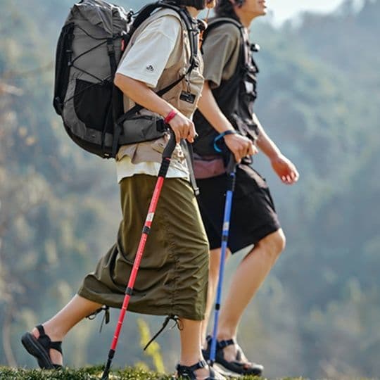 杖 四節伸縮衝撃吸収登山杖