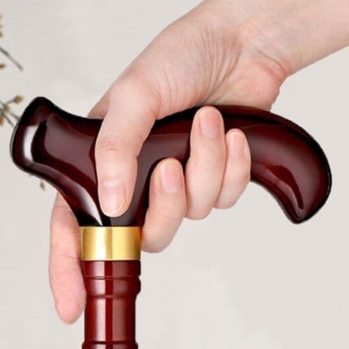 杖 高級木目調金具付き優雅な杖