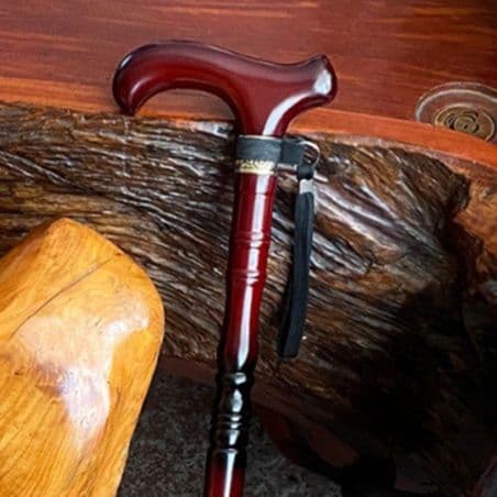 杖 高級木目調金具付き優雅な杖