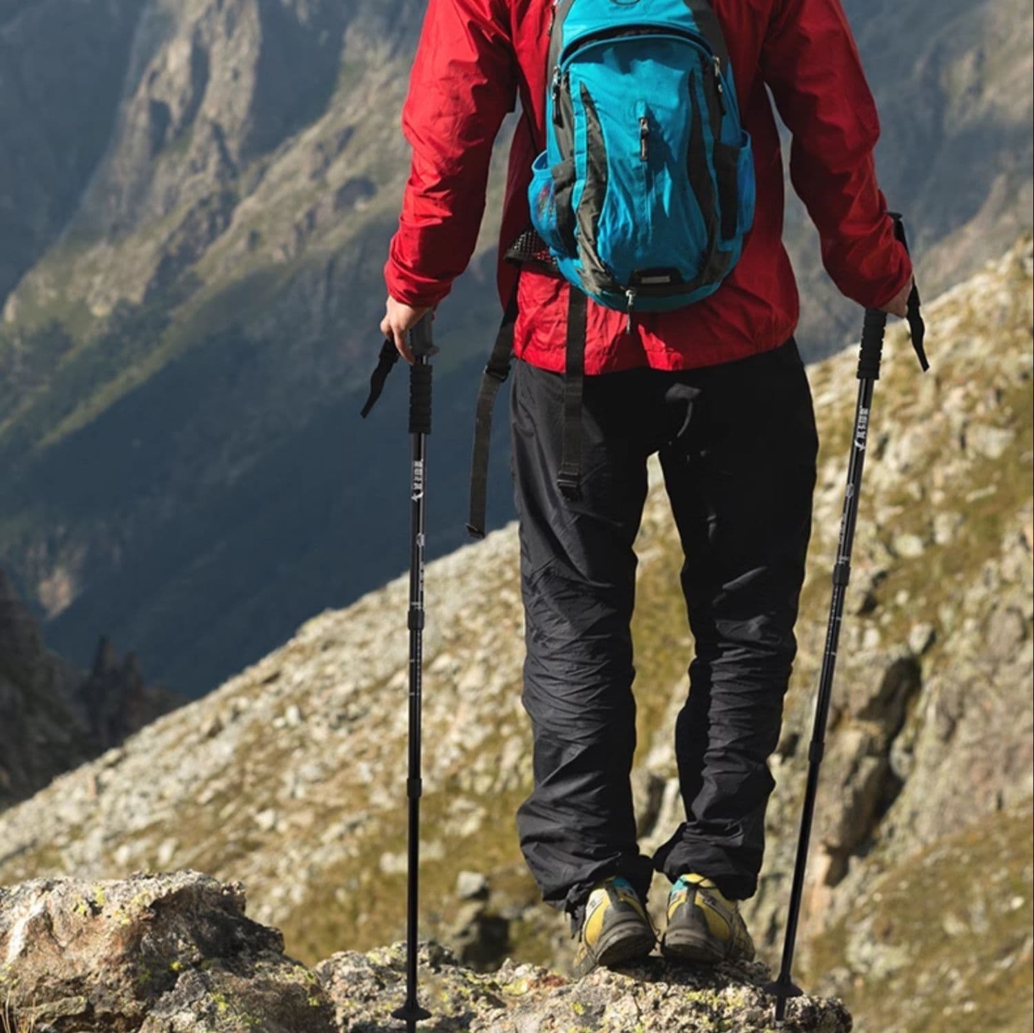 杖 伸縮自在アルミ登山杖