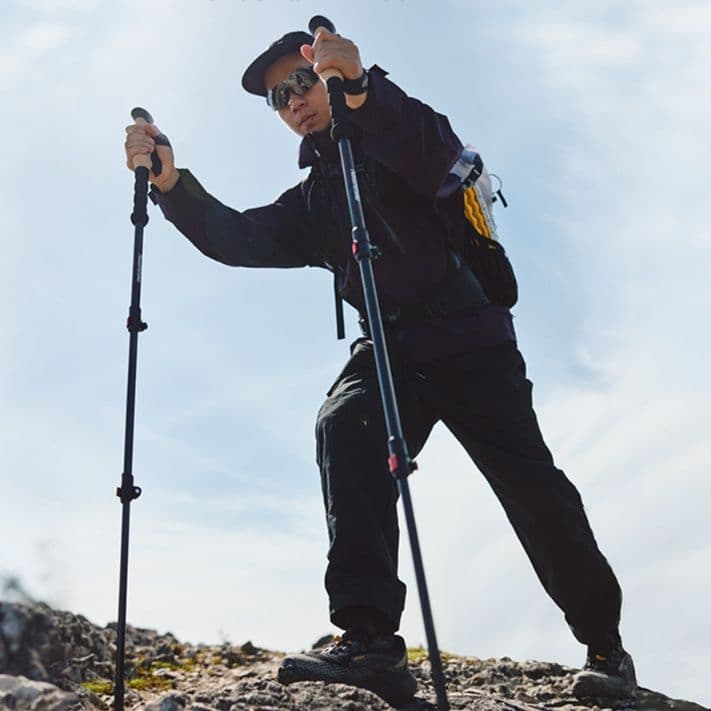杖 超軽量三段伸縮式登山杖