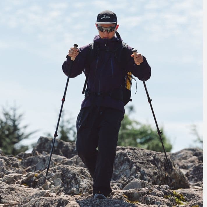杖 超軽量三段伸縮式登山杖