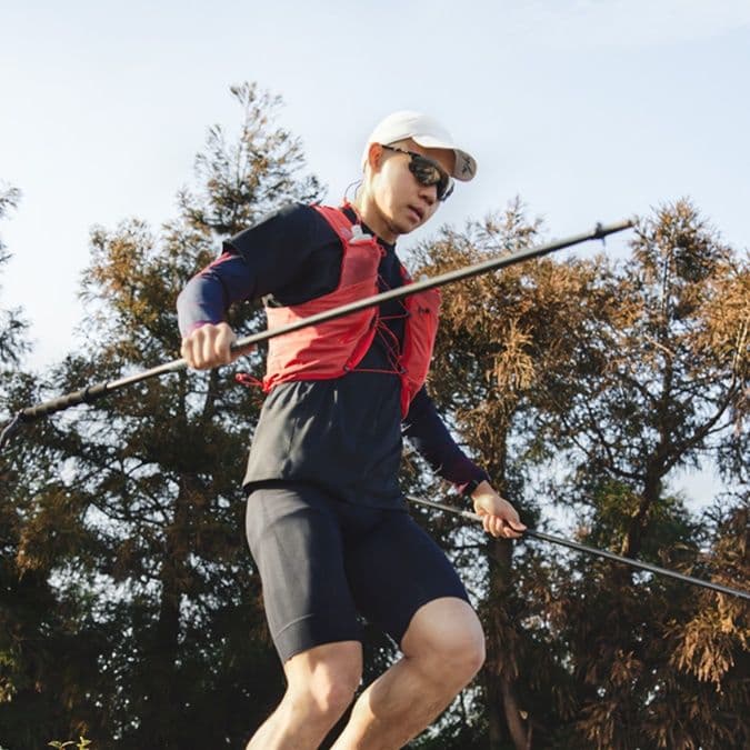 杖 超軽量炭素繊維折りたたみ登山杖