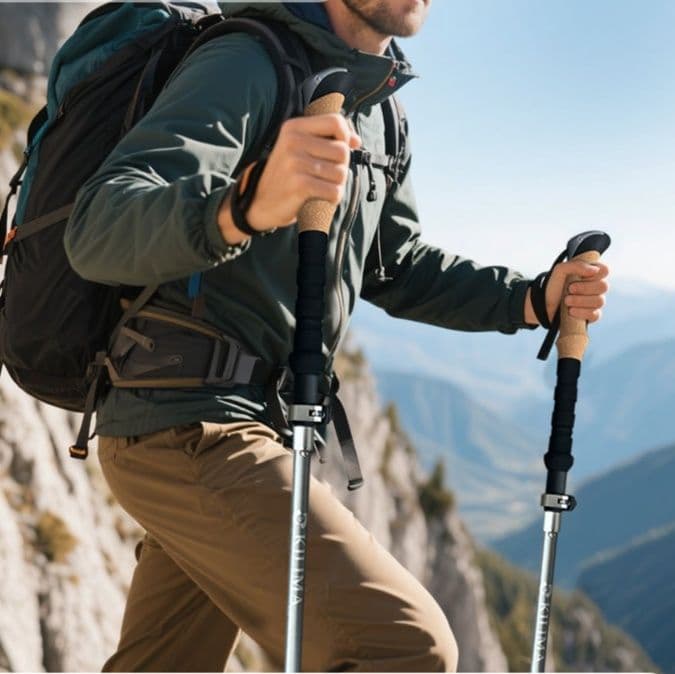杖 高強度五節折りたたみ登山杖
