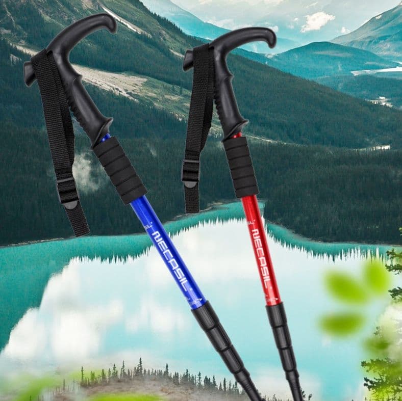 杖 弾簧減震伸縮登山杖