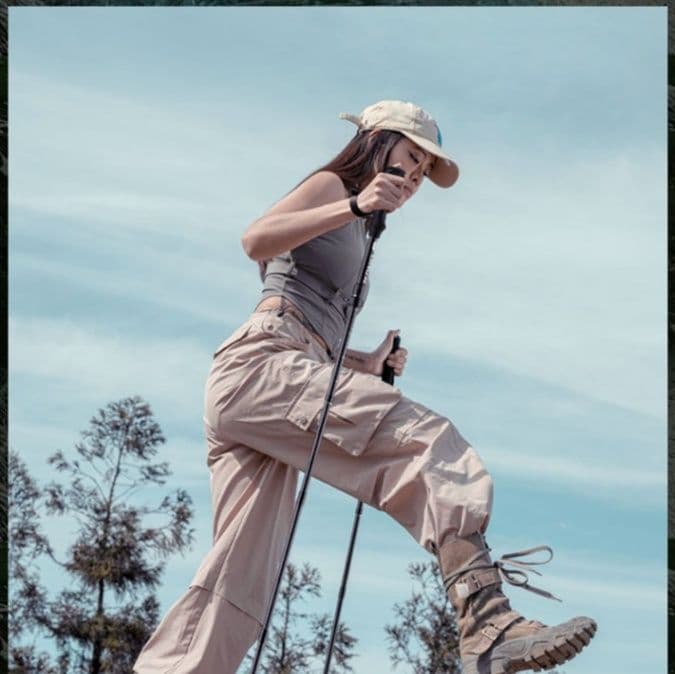 杖 長さ調節自在の山岳トレッキング杖