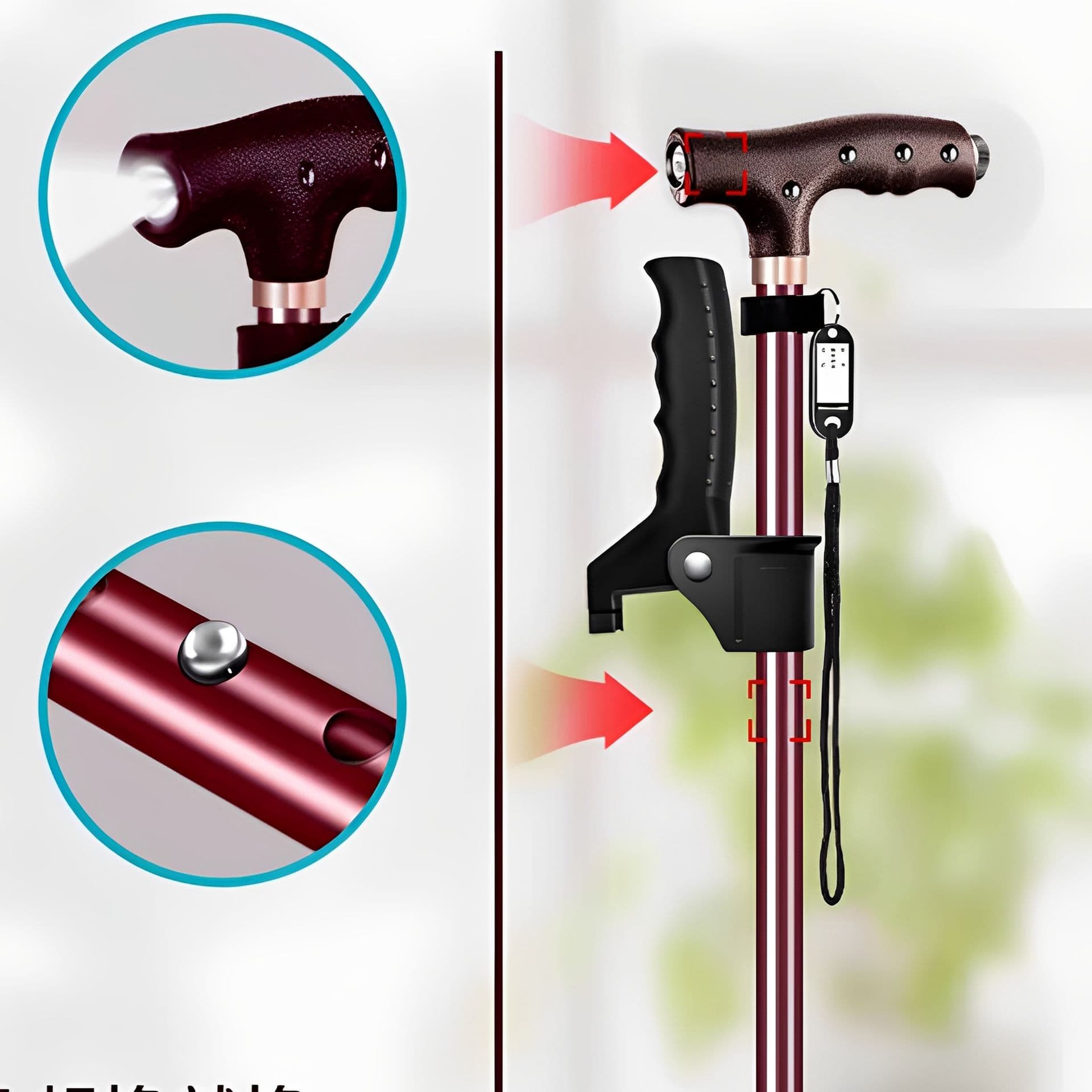 杖 発光機能付き多点支持松葉杖