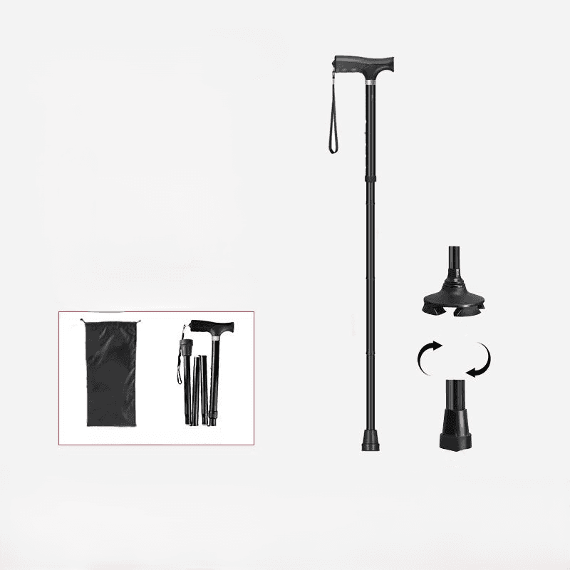 杖 高齢者向け軽量調節式折りたたみ歩行杖