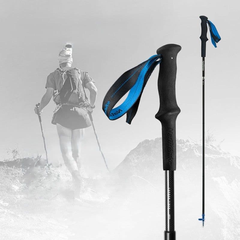 登山杖 軽量 折りたたみ式  カーボンファイバー 四節 コンパクト