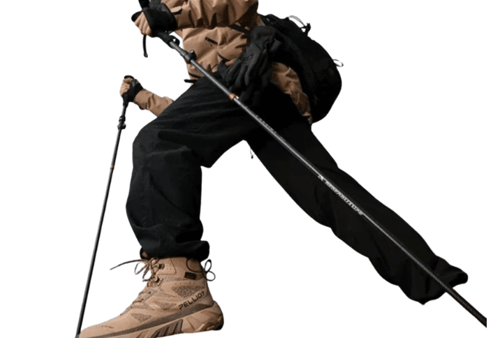 登山の杖 超軽量カーボン製五段折りたたみ登山杖