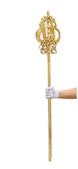 杖 錫杖 龍紋錫杖の頭飾り