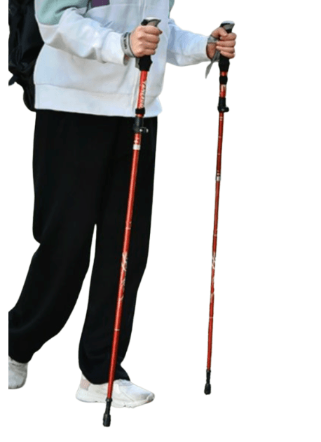 杖 登山の杖 軽量折りたたみ式トレッキングステッキ