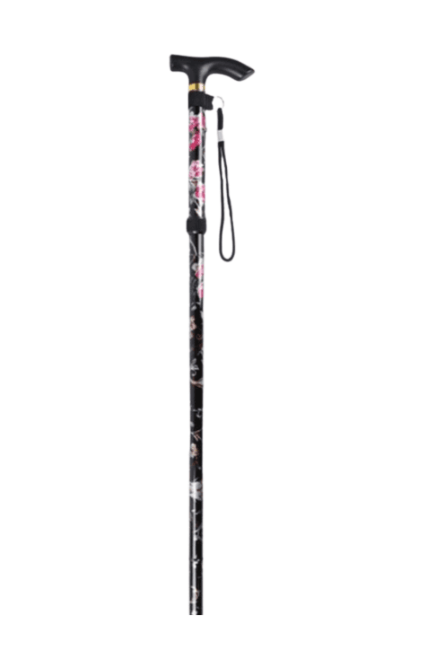 杖 ウォーキングの杖 折りたたみ式 花柄デザイン軽量杖