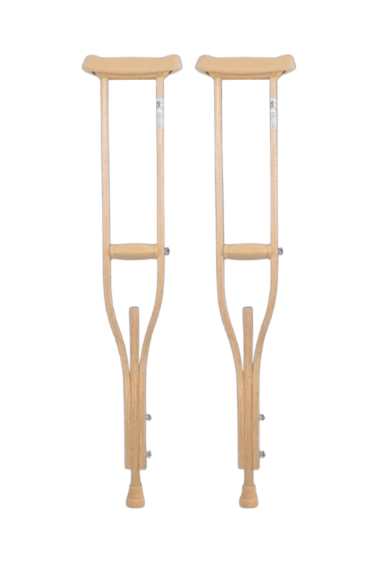 杖 松葉杖 木製軽量調節式