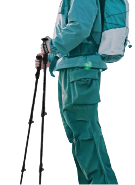 杖 長さ調節自在の山岳トレッキング杖