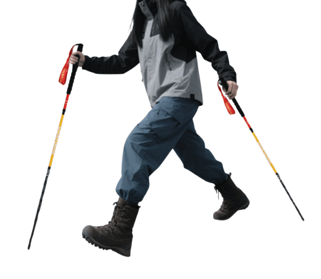 杖 炭素繊維製軽量折りたたみ登山用ウォーキング杖