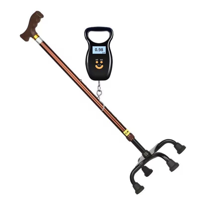 杖 四点支持計量機能付き歩行補助杖