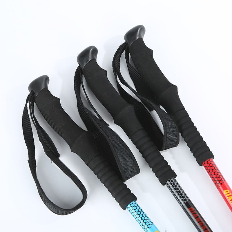 杖　軽量アルミ製ウォーキングの杖 三段伸縮登山杖二本組