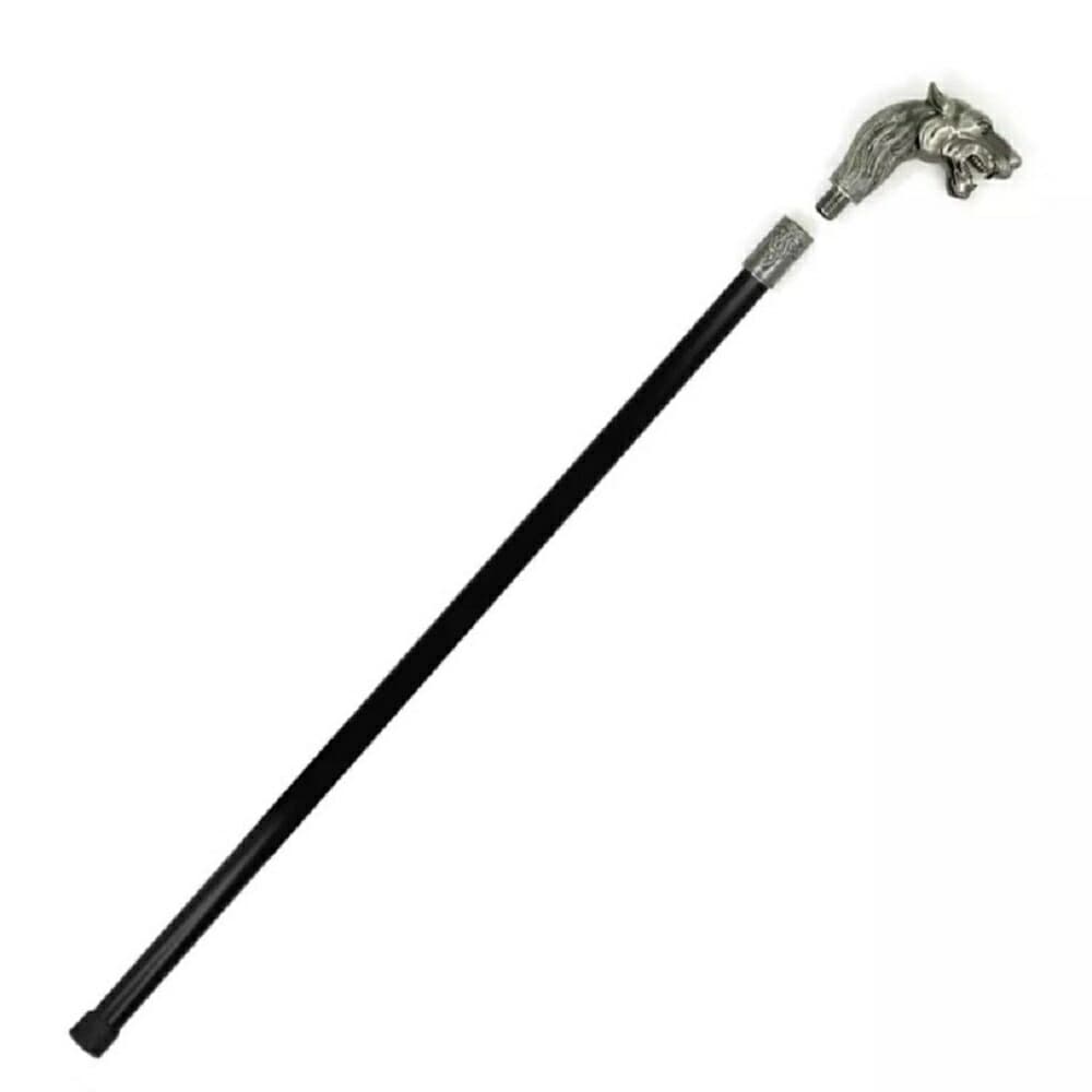 獅子頭銀色装飾杖 分割式高級仕様